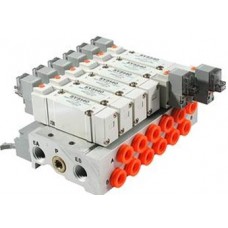 SMC solenoid valve 4 & 5 Port SS5Y5-**P, 5000 Series, Bar Stock Manifold, Flat Ribbon Cable Connector